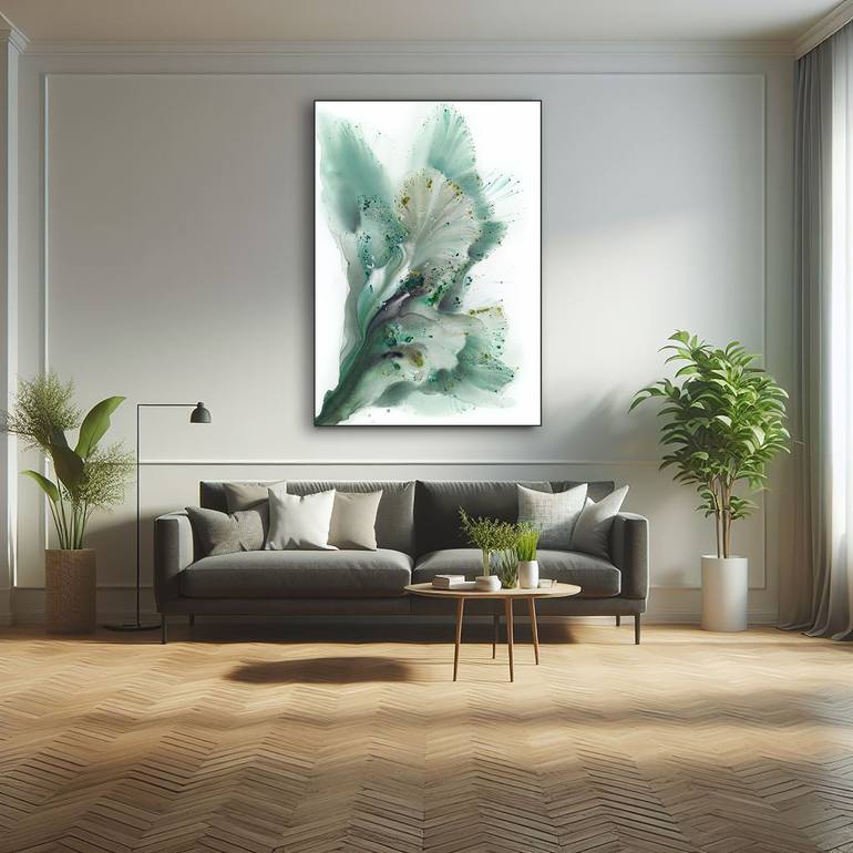 Original Abstract Botanic Painting by Muriel napoli