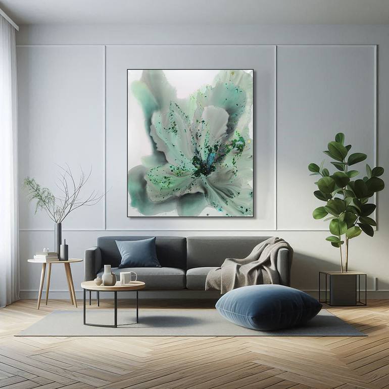 Original Abstract Floral Painting by Muriel Napoli