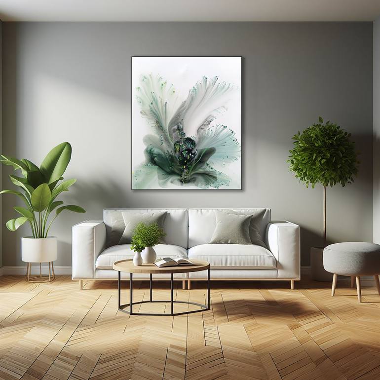Original Abstract Botanic Painting by Muriel Napoli