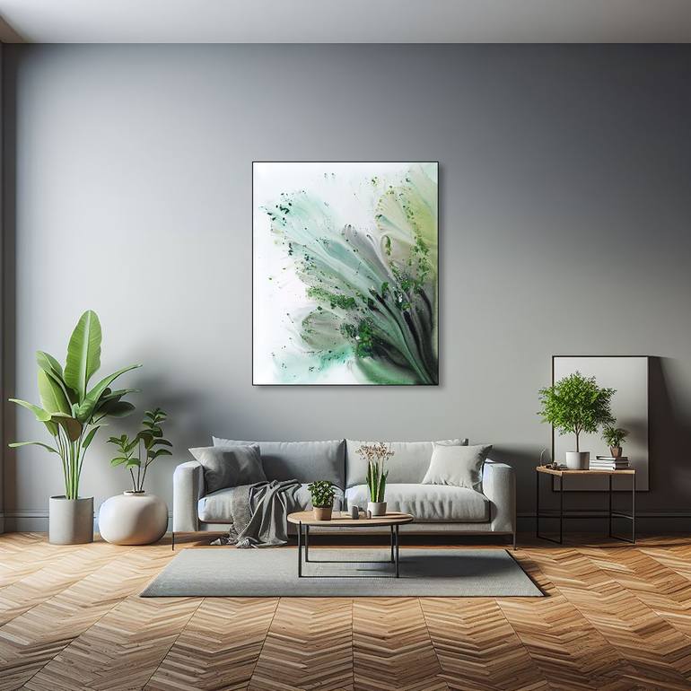 Original Abstract Botanic Painting by Muriel Napoli