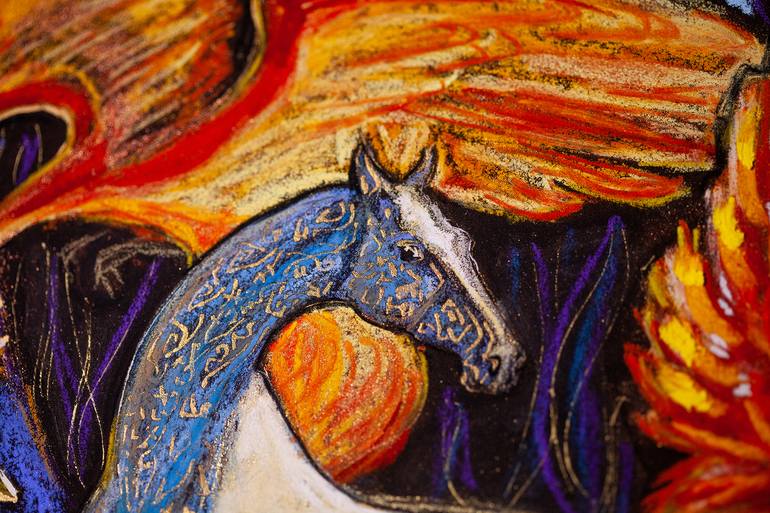 Original Fine Art Horse Painting by Fefa Koroleva