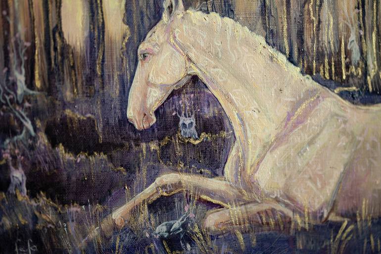 Original Art Deco Horse Painting by Fefa Koroleva