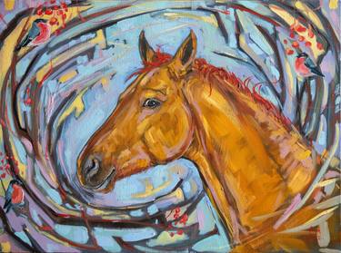 Original Horse Painting by Fefa Koroleva