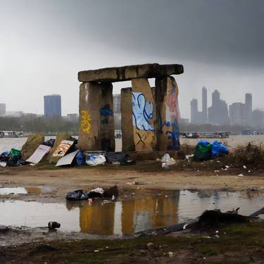 Eroded Echoes: Graffiti Amidst the Henge thumb