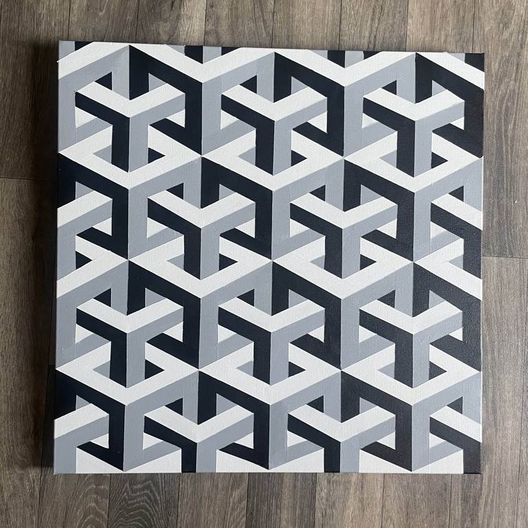 Original Geometric Abstract Painting by Dominic Joyce