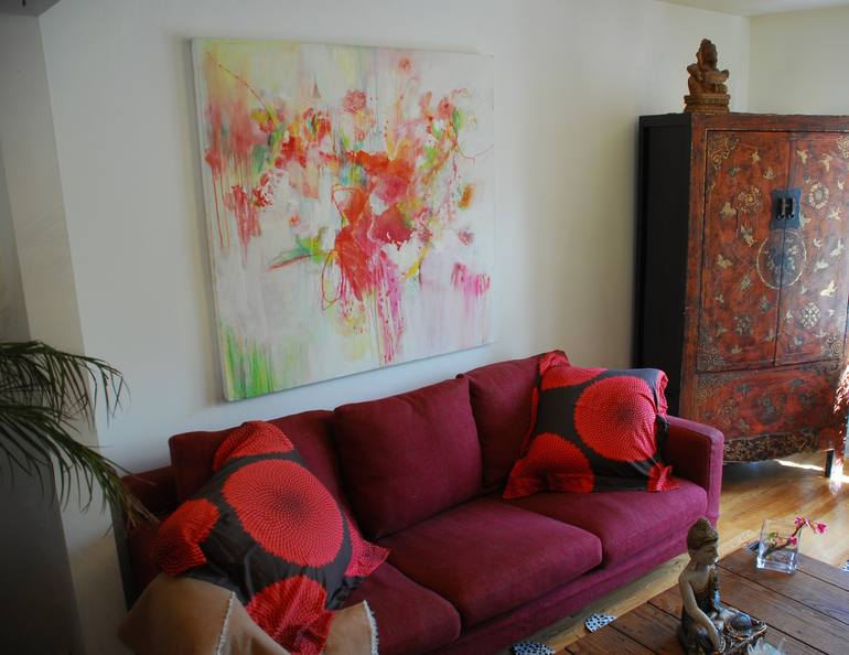 Original Abstract Expressionism Floral Painting by Pina Loves