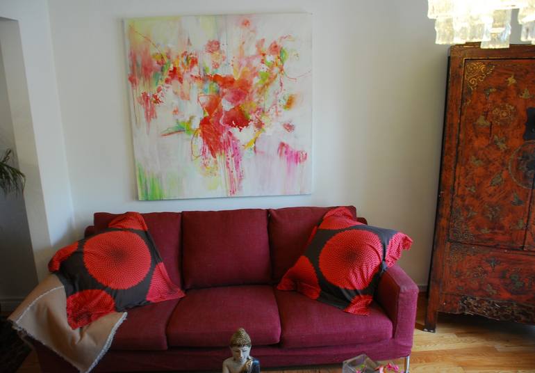 Original Abstract Expressionism Floral Painting by pina loves