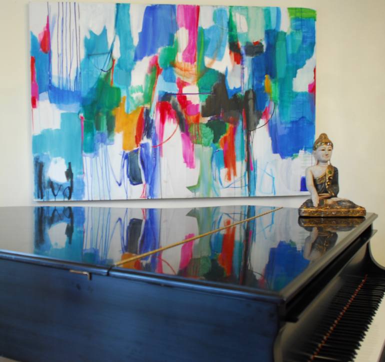 Original Abstract Expressionism Abstract Painting by Pina Loves