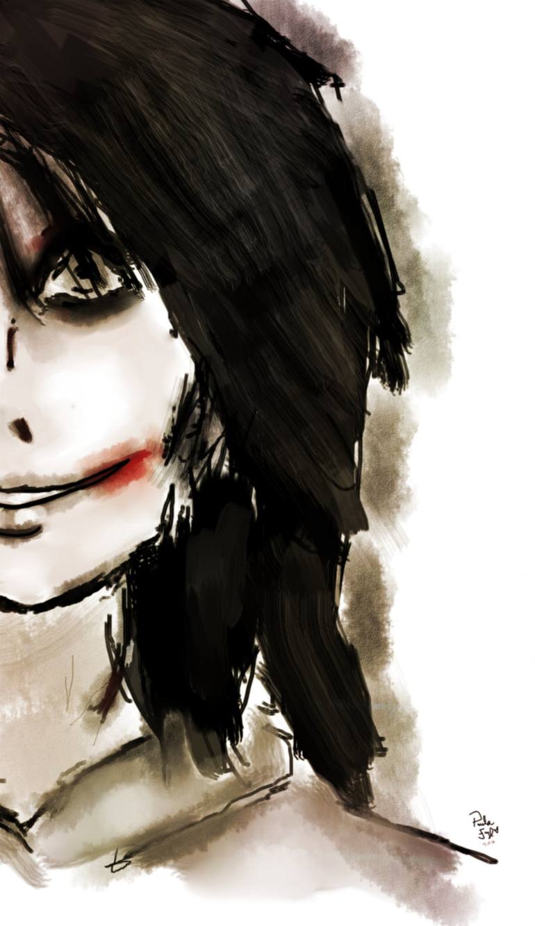 Jeff The Killer Mixed Media by Paula Cantrell | Saatchi Art Czech Republic, image size:770x1334