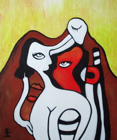Original Abstract Women Paintings by Helen Kholin