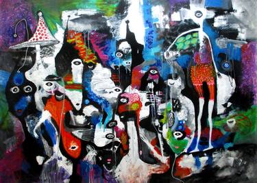 Original Abstract People Paintings by Helen Kholin