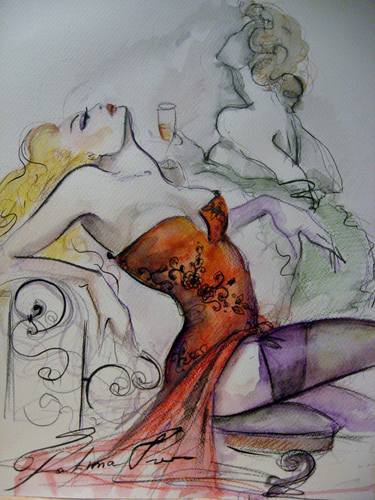 Print of Erotic Paintings by Fatima Tomaeva