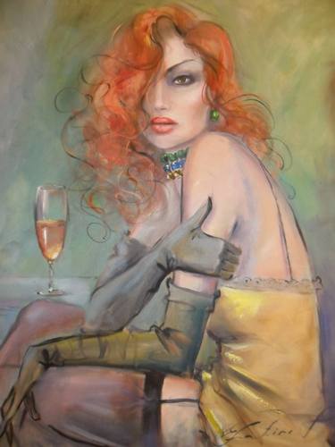 Original Erotic Painting by Fatima Tomaeva