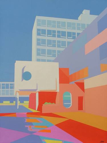 Original Abstract Architecture Paintings by Jim Montgomery