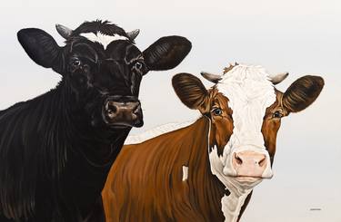 Original Fine Art Cows Paintings by Clara Bastian