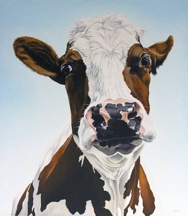 Original Portraiture Cows Paintings by Clara Bastian