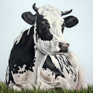 Print of Cows Paintings by Clara Bastian