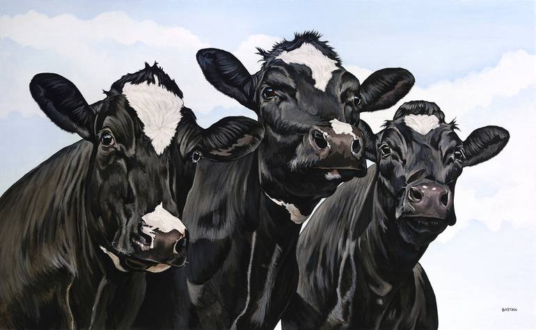 3 cows painting