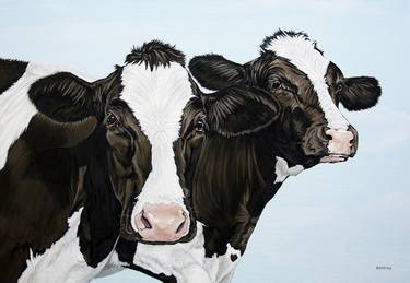 Print of Realism Cows Paintings by Clara Bastian