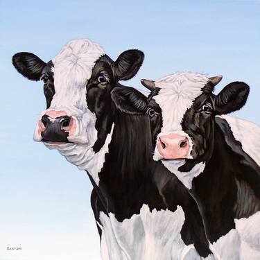 Saatchi Art Artist Clara Bastian; Painting, “Two cows 3405” #art