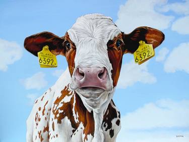 Print of Realism Cows Paintings by Clara Bastian