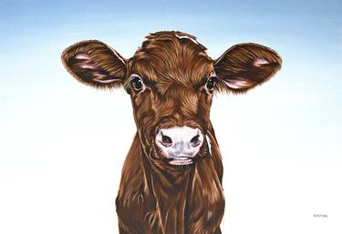 Print of Cows Paintings by Clara Bastian