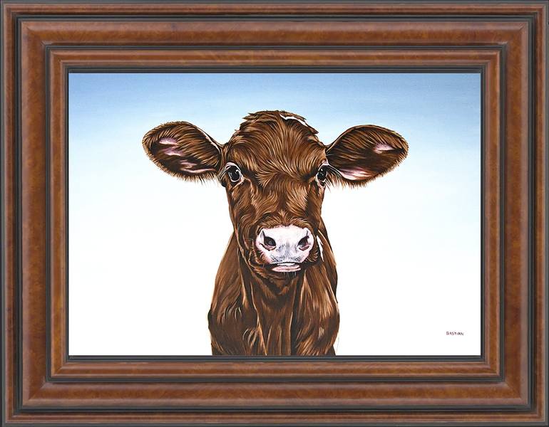 Original Fine Art Cows Painting by Clara Bastian