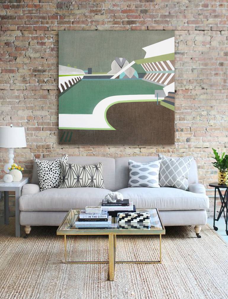 Original Documentary Architecture Painting by Lucie Jirku