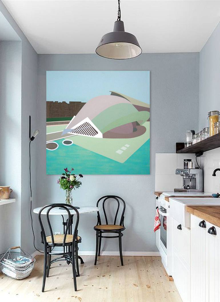 Original Documentary Architecture Painting by Lucie Jirku