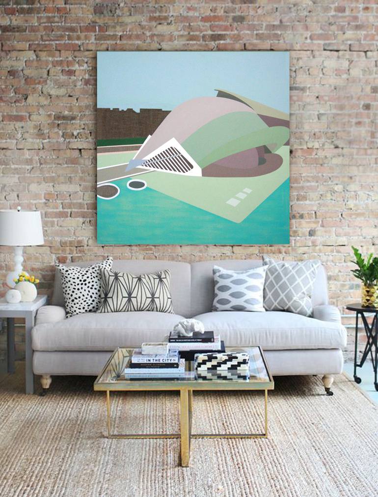Original Documentary Architecture Painting by Lucie Jirku