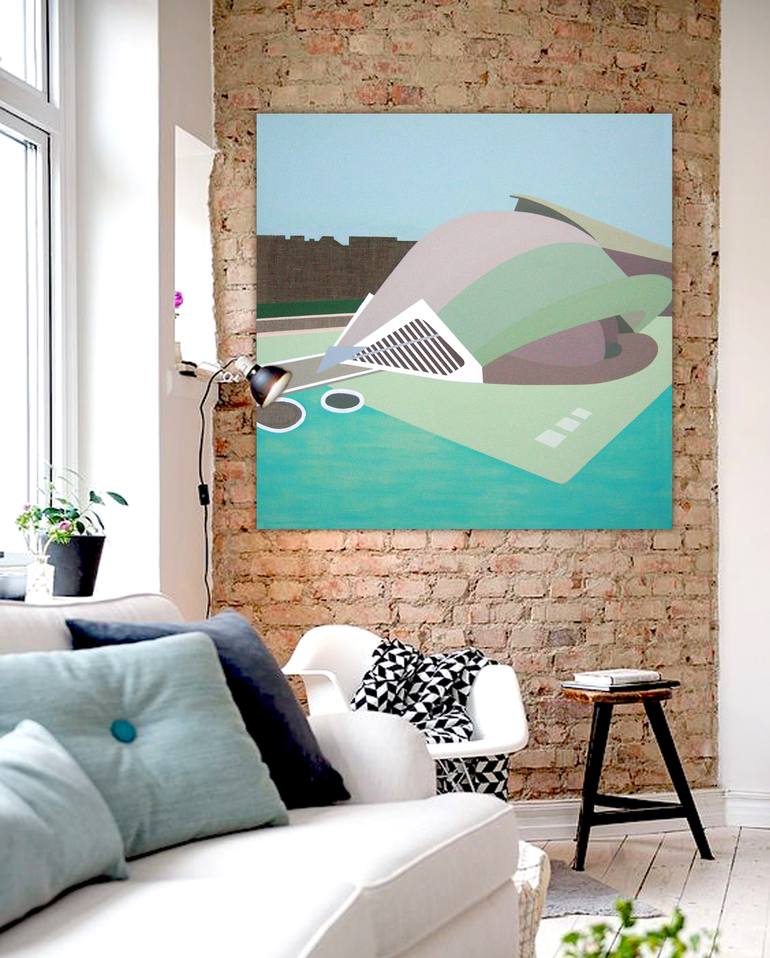 Original Documentary Architecture Painting by Lucie Jirku