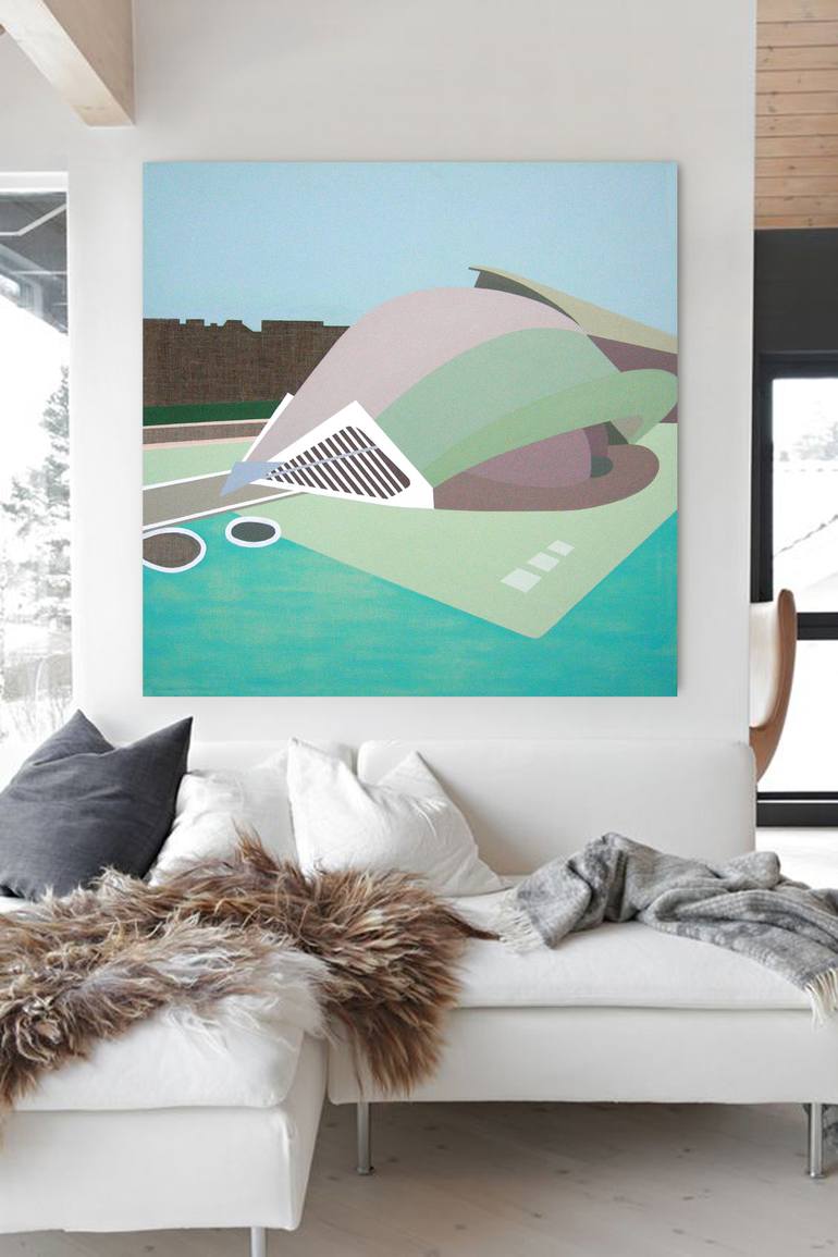 Original Documentary Architecture Painting by Lucie Jirku