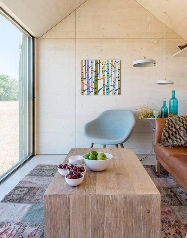 Original Abstract Geometric Painting by Lucie Jirku