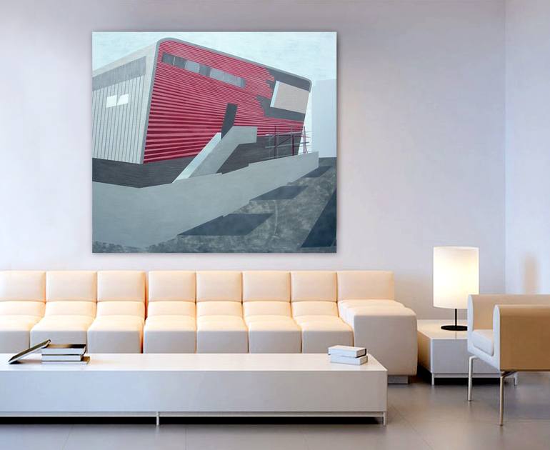 Original Modern Architecture Painting by Lucie Jirku