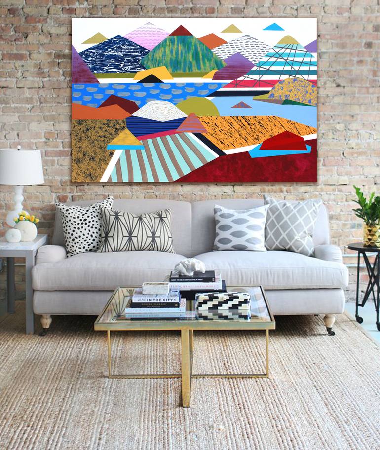 Original Abstract Landscape Painting by Lucie Jirku