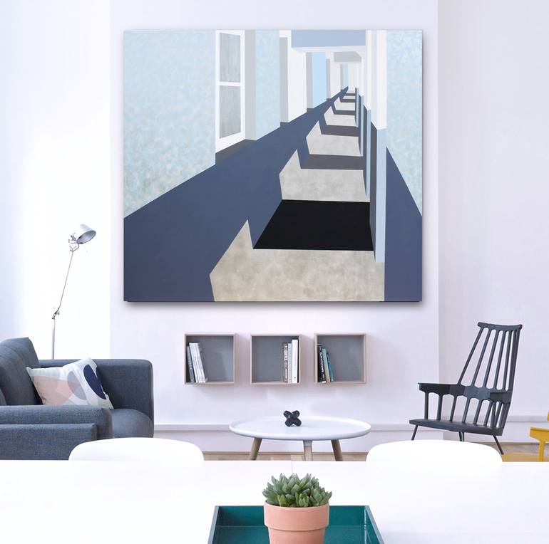 Original Abstract Architecture Painting by Lucie Jirku