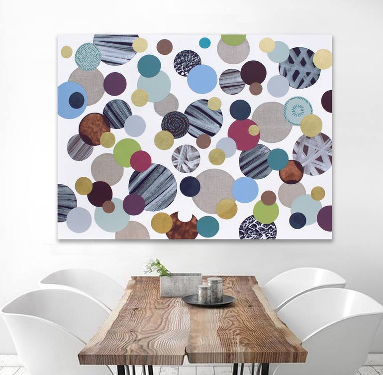 Original Abstract Geometric Painting by Lucie Jirku