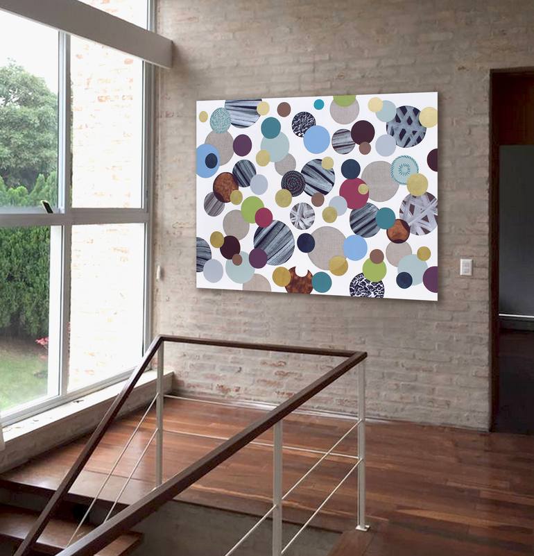 Original Abstract Geometric Painting by Lucie Jirku