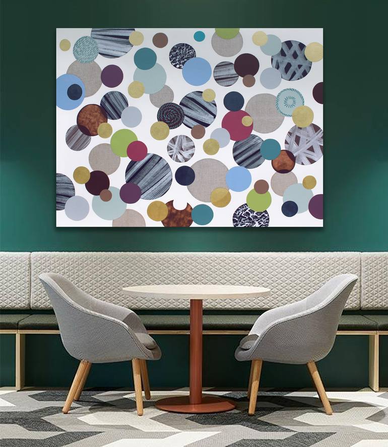 Original Abstract Geometric Painting by Lucie Jirku