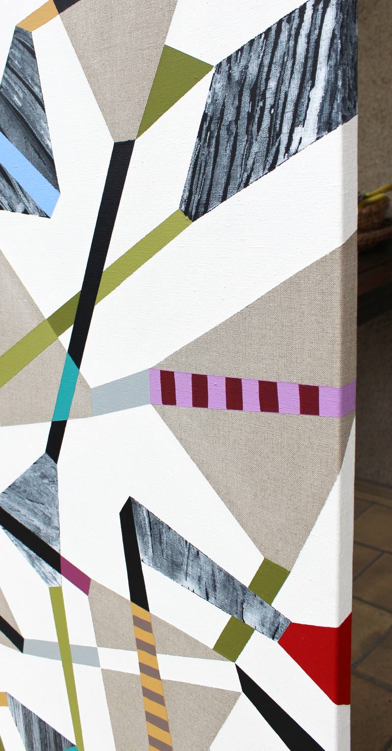 Original Cubism Abstract Painting by Lucie Jirku