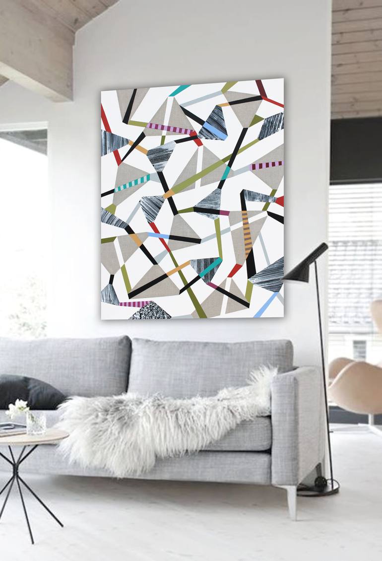 Original Cubism Abstract Painting by Lucie Jirku