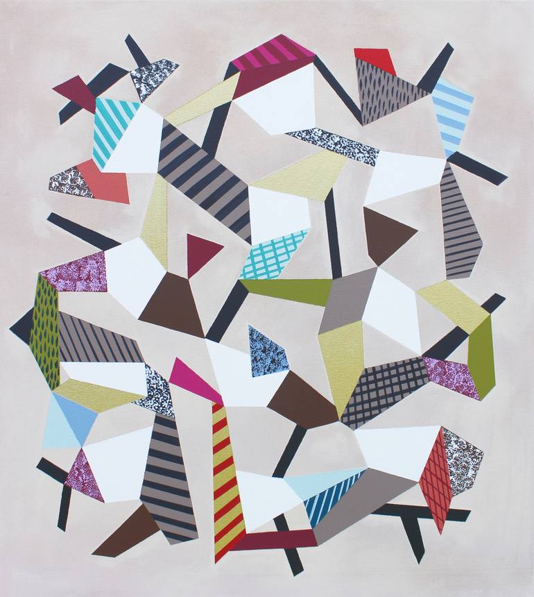 Print of Cubism Abstract Paintings by Lucie Jirku