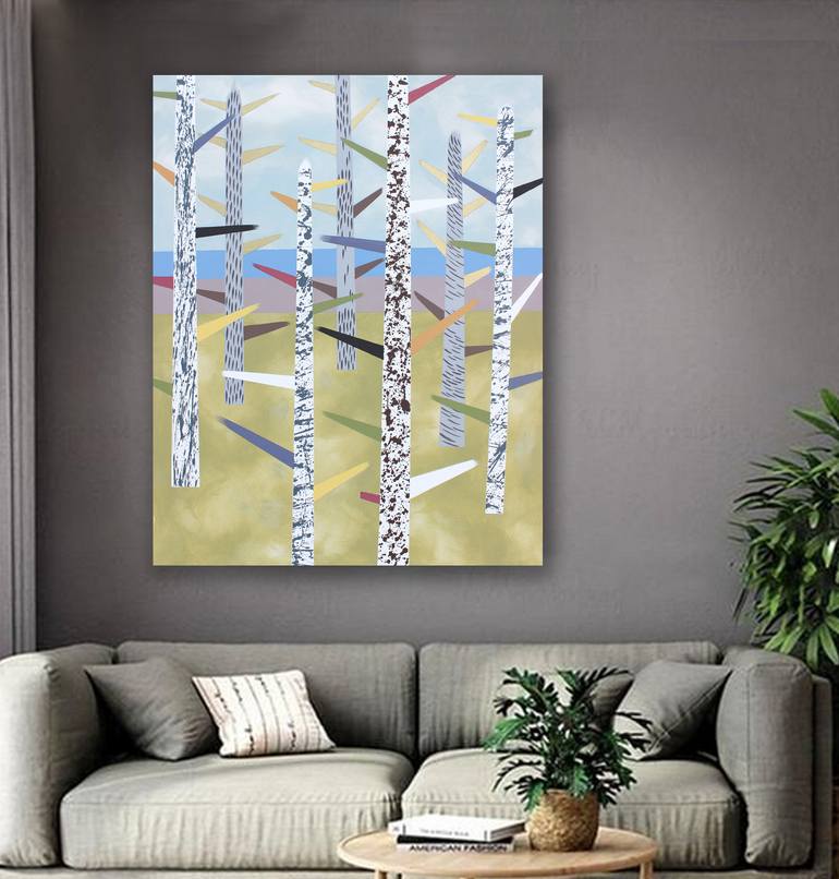 Original Abstract Botanic Painting by Lucie Jirku