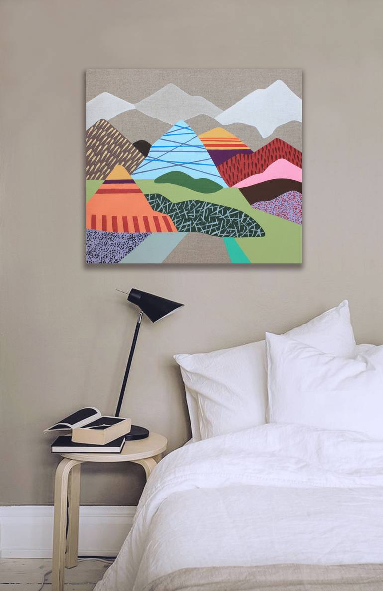 Original Abstract Outer Space Painting by Lucie Jirku