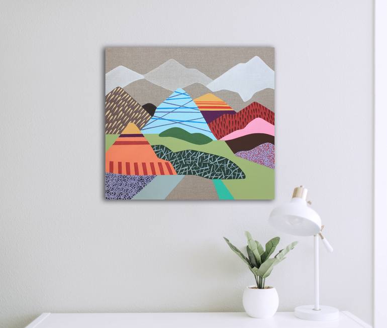 Original Abstract Outer Space Painting by Lucie Jirku