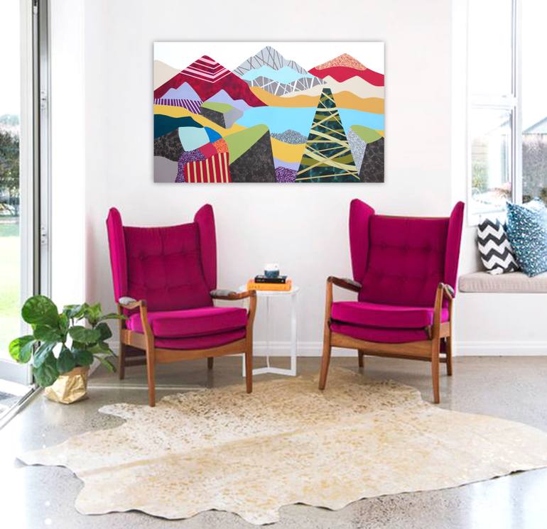 Original Abstract Expressionism Landscape Painting by Lucie Jirku