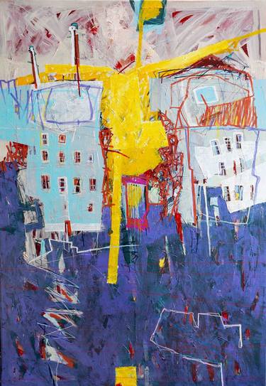 Original Abstract Expressionism Architecture Paintings by majka artur