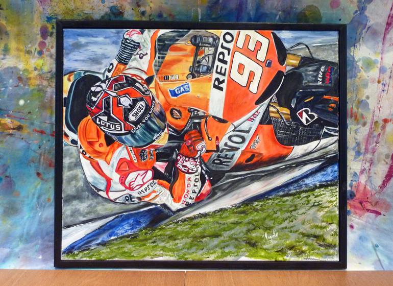 Original Realism Motorbike Painting by Stephen Hogarth