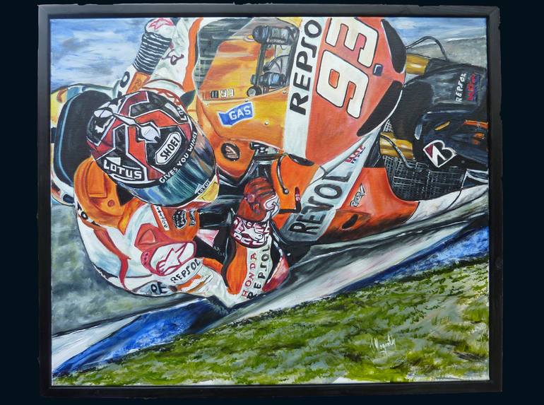 Original Realism Motorbike Painting by Stephen Hogarth