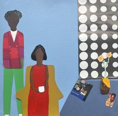 Original Folk Family Collage by Patrick-Earl Barnes